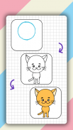 如何逐步画出可爱的动物，绘画课程 screenshot 3