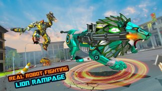 Real Lion Transform Robot Shooting Game screenshot 2