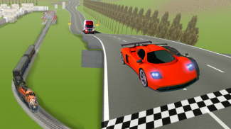 Tren yarış vs süper araba kovaladı Sim screenshot 4