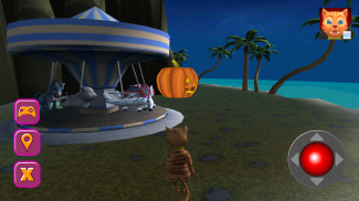هالوين القط موضوع حديقة 3D screenshot 4
