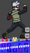 Pixel Art Kakashi Coloring screenshot 2