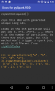 Docs for pyspark.RDD screenshot 0