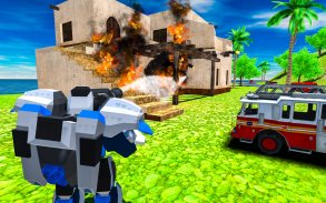 Flying Robot Fire Truck Game screenshot 7