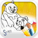 libro para colorear oso Icon