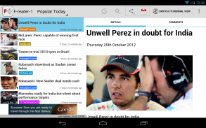 Freader1 - Formula Racing News screenshot 1