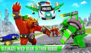 Bear Robot Car Transform: Flying Car Robot War screenshot 0
