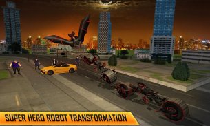 Flying Superhero Robot Transform Bike City Rescue screenshot 1