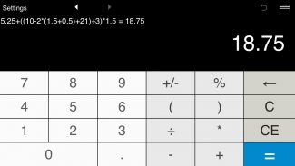 Calculator with parentheses screenshot 1