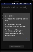 Barcode Origin Country Scanner screenshot 2