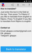 Filipino de Inglés traductor screenshot 3