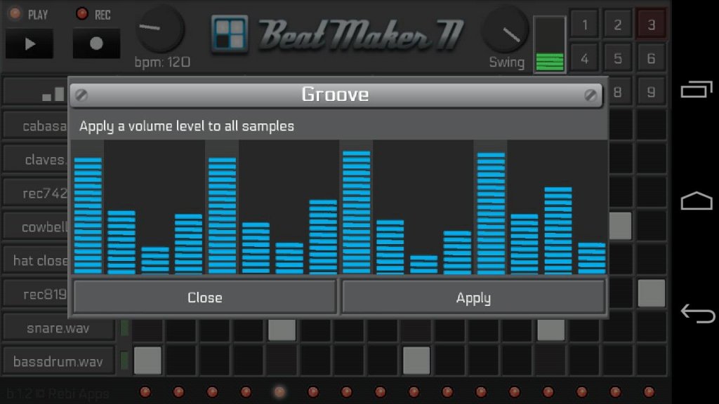 Написание музыки для андроид. Volume Levels Beats Drums. 120 BPM Cowbell. Beatmakers. Volume Levels Beats Drums DB.