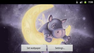 Sleepy Hippo Live Wallpaper Fr screenshot 1