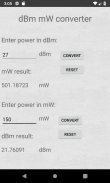 dBm mW converter screenshot 2