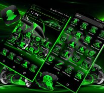 Neon Green Car Launcher Theme screenshot 0