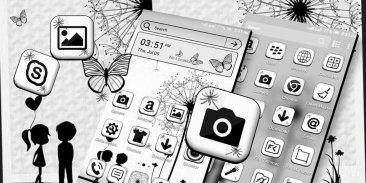 Black And White Launcher Theme screenshot 3