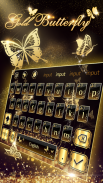 Роскошная золотая бабочка клавиатура тема screenshot 0