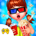 Family Movie Night Out Party Icon