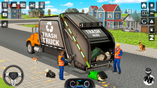 कचरा ट्रक सिम्युलेटर सड़क से हटकर कचरा चालक खेल screenshot 2