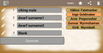 Generate Fantasy Names screenshot 1