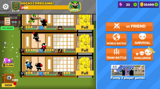 Jumping Ninja Battle - Two Player battle Action screenshot 4