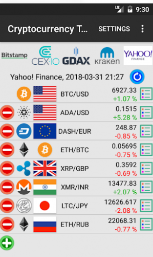 Cryptocurrency Table screenshot 5