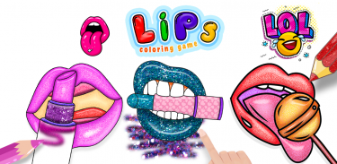 Glitter Lips Coloring Game screenshot 4