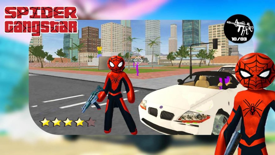 grand Spider Stickman Rope Hero Gangstar auto-thef screenshot 1