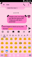 Ribbon Pink Black SMS Pesan tema screenshot 3