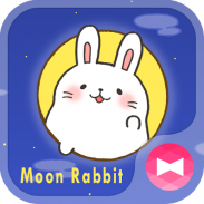 Cute Wallpaper Moon Rabbit Tema screenshot 4