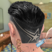 Barbearia cabeleireiro cabelo louco cortar jogo 3D screenshot 0