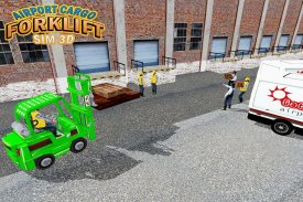 Havaalanı Kargo Forklift Sim3D screenshot 3