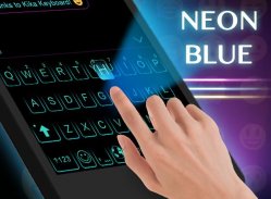 Tema Keyboard Cool Neon Blue Baru screenshot 3