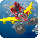 Flying ATV Bike Pizza Delivery Icon