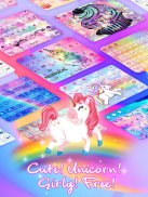 Bàn phím Unicorn: Các Chủ đề Galaxy Rainbow Girly screenshot 2