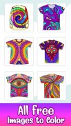 Tie & Dye Shirts by Number: Dresses Coloring Book screenshot 6