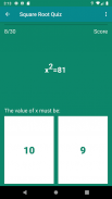 Square Root Quiz screenshot 3