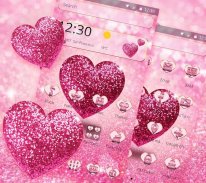 Pink Glitter Love Heart Theme screenshot 4