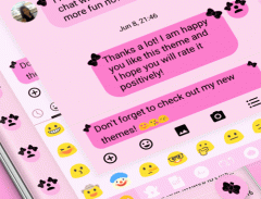 Ribbon Pink Black SMS Тема сообщения screenshot 0