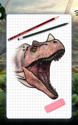 Cara melukis dinosaur. Pelajaran menggambar screenshot 3