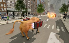 Angry Bull City Attack :Robot Shooting Game Free screenshot 2