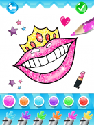 Glitter Lips with Makeup Brush Set coloring Game screenshot 9