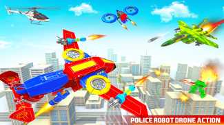 Voiture de police Convertir Robot Voiture Cop Jeu screenshot 0