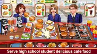 Haute fille café école: hamburger jeu de cuisine screenshot 3