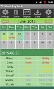 TC Scheduling Table screenshot 3