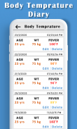 Body Temperature Diary: Body Fever Record History screenshot 2