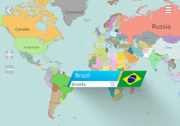 Countries on the world map screenshot 0
