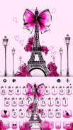 Eiffel Tower Bowknot Keyboard Theme screenshot 1