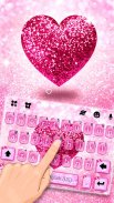 Pink Glitter Heart Keyboard Theme screenshot 0