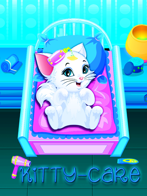 Cat Care Game Online free for Kids,Girls,cute kitty virtual pet games for  mobile Android Phone,tablet play