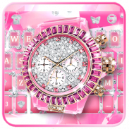 ثيم لوحة المفاتيح Pink Luxury Watch screenshot 2